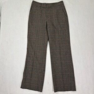 Lauren Ralph Lauren Plaid High Rise Wool Blend Trouser Pants Sz 10 Straight Leg
